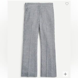NWT J. Crew Hayden kickout crop pant in navy gingham stretch linen six (6)